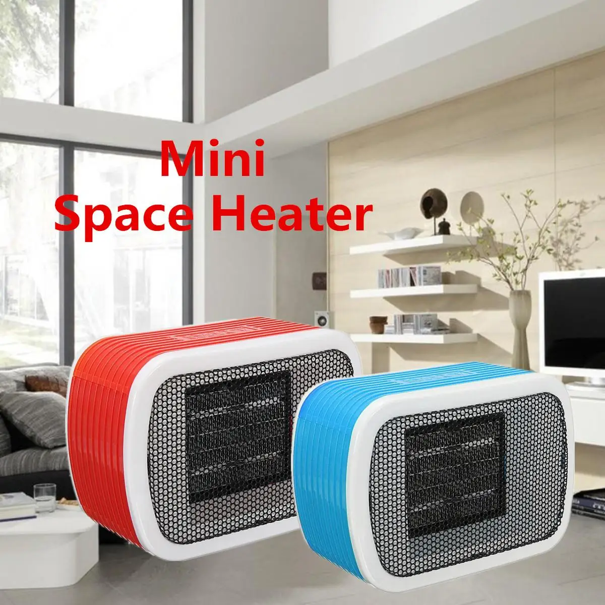 

500W Winter Mini Electric Space Heater Fan Portable Warm Convector Desktop Office Home Mini Air Heater Warmer Machine Red Blue