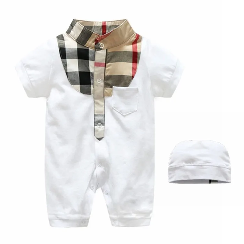 

Newbron Baby Clothes Summer Short Sleeve Romper + Caps Infant Bebes Jumpsuits Outfits 2pcs Soft Cotton Toddler Kids Overall 0-2Y