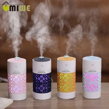 

Hollow Air Humidifier with LED Color Night Lamp Mini Fan Aroma Essential Oil Diffuser USB Fogger Mist Maker for Home Office Car