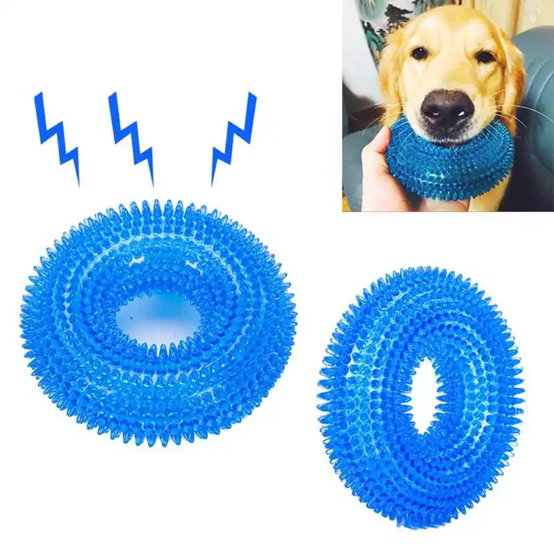 

Pet Dogs Puppy Dental Teeth Chew Toys Biting Ring Play Toy Cats Dog Multicolor Rubber toys