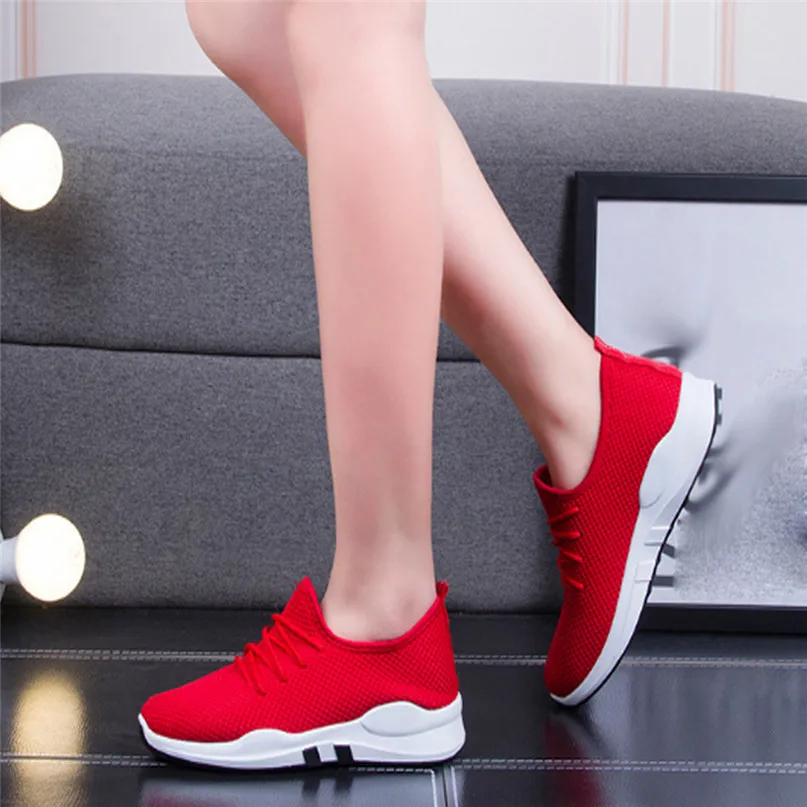 Women Running Shoes women's sneakers Trainers Lace Up Flat Comfy Fitness Gym Sports Shoes Casual ladies Shoes  #2g28#F (2)