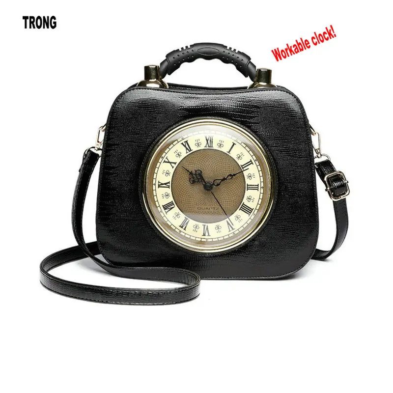 original design vintage Rome clock handbag with workable time function