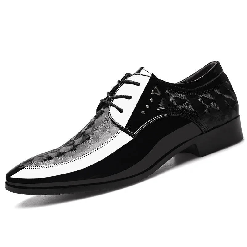 

2019 Mens Dress Wedding Shoes Men Casual Patent Leather Shoes for Men Classic Formal Business Office Shoes Zapatos De Hombre