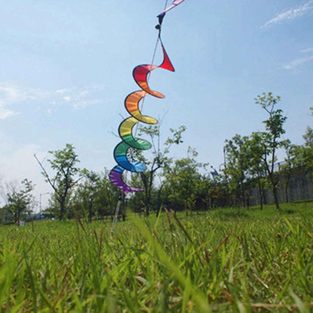 Rainbow Spinner Colorful Flag Garden Decor - Outdoor Camping Pinwheel Decoration