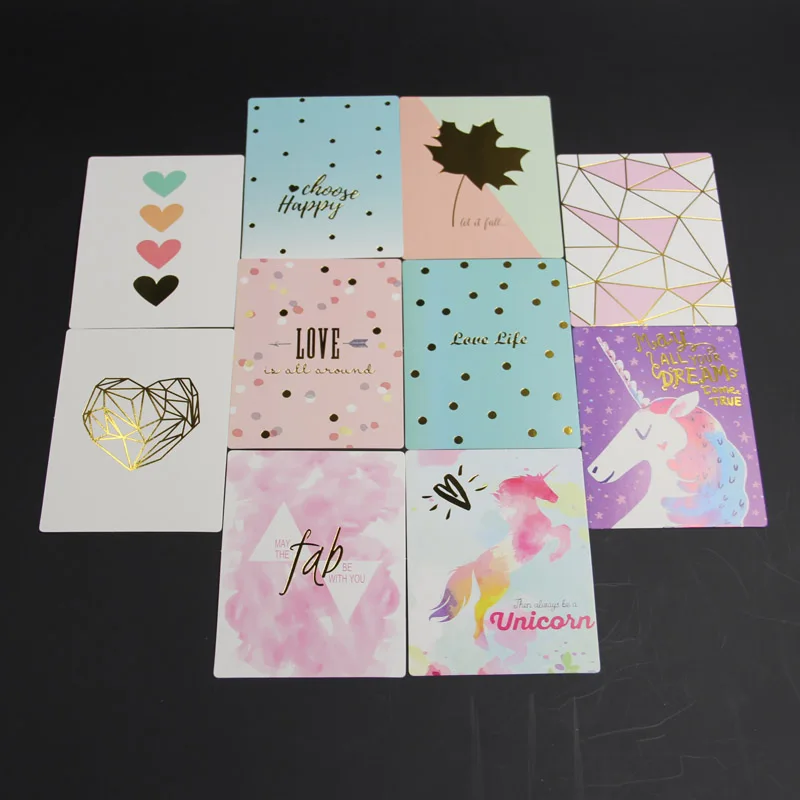 KLJUYP 20 шт бескислотный цветной Единорог бумажные карманные открытки для скрапбукинга DIY проекты/фотоальбом/карта для ручной работы