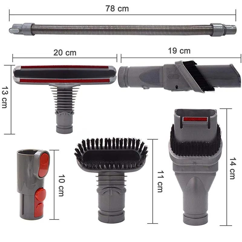 6 шт./лот сменная часть адаптера щетка удлинитель шланг для Dyson V8 абсолютный/V8 животное/V7 V10 вакуумные насадки комплект аксессуаров