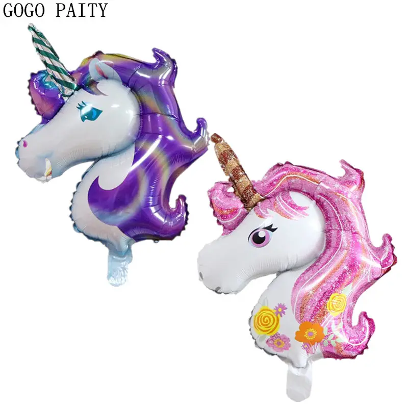 

GOGO PAITY New Small Rainbow Horse Head Aluminum Balloon Children's Festival Wedding Party Decoration Balloons