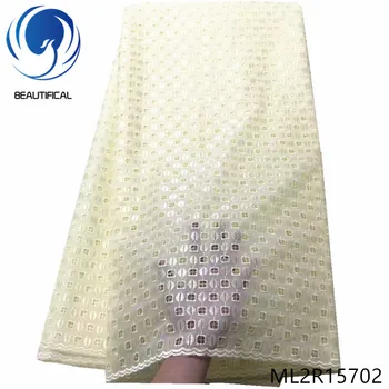 

BEAUTIFICAL african lace fabrics mesh cotton lace fabric New arrival voile lace nigerian fabrics for dress 5yards ML2R157