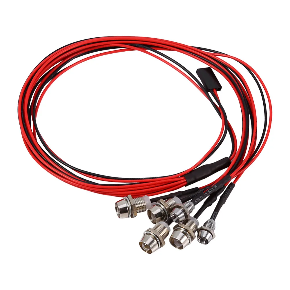 

3-7V RC Car Lights 6 LED Headlight Taillight Set For 1/10 RC Model Car Truck 5mm/3mm Diameter LED Light for RC Car Model Parts