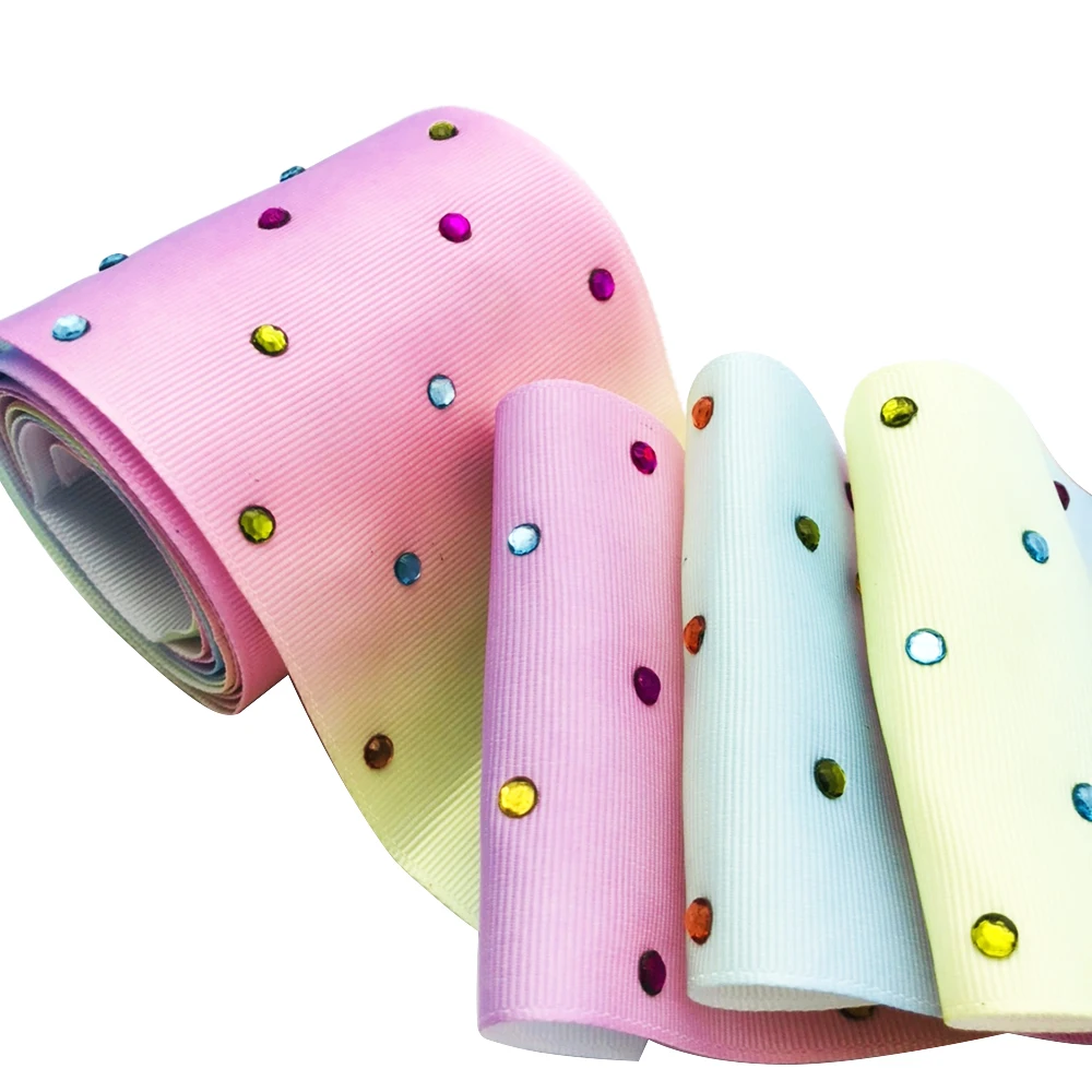 

David accessories 3'' 75mm Sequins Rainbow Grosgrain Ribbon 10Yards, DIY Wedding Party Material Supplies,10Yc4520