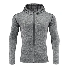 Длинный рукав полная молния светоотражающие мужские куртки для бега фитнес уличная спортивная одежда пальто рубашки Толстовка Куртка с капюшоном рубашка