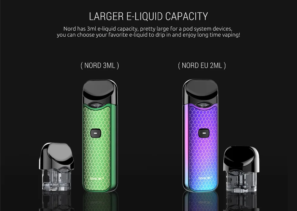 Smok Nord Pod vape комплект с аккумулятором 1100 мАч 3 мл картридж сетка спиральная электронная сигарета Vape pod Kit vs SMOK novo