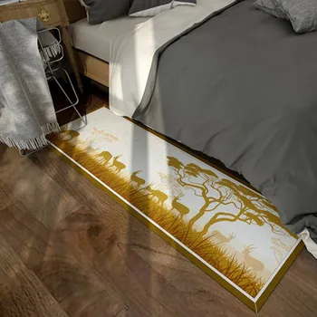 

PAYSOTA Bedroom Carpet Cartoon Forest Deer Window Mat Waterproof Non-slip Bedroom Bedside Yellow Rug