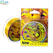 100 м золотистого цвета нейлоновая леска из мононити, леска из японского материала для ловли карпа, фторуглеродная леска