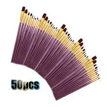 50 шт. нейлоновый набор кистей для рисования, кисти для рисования, много различных кистей для акварели, гуашь, масляная краска, рисование