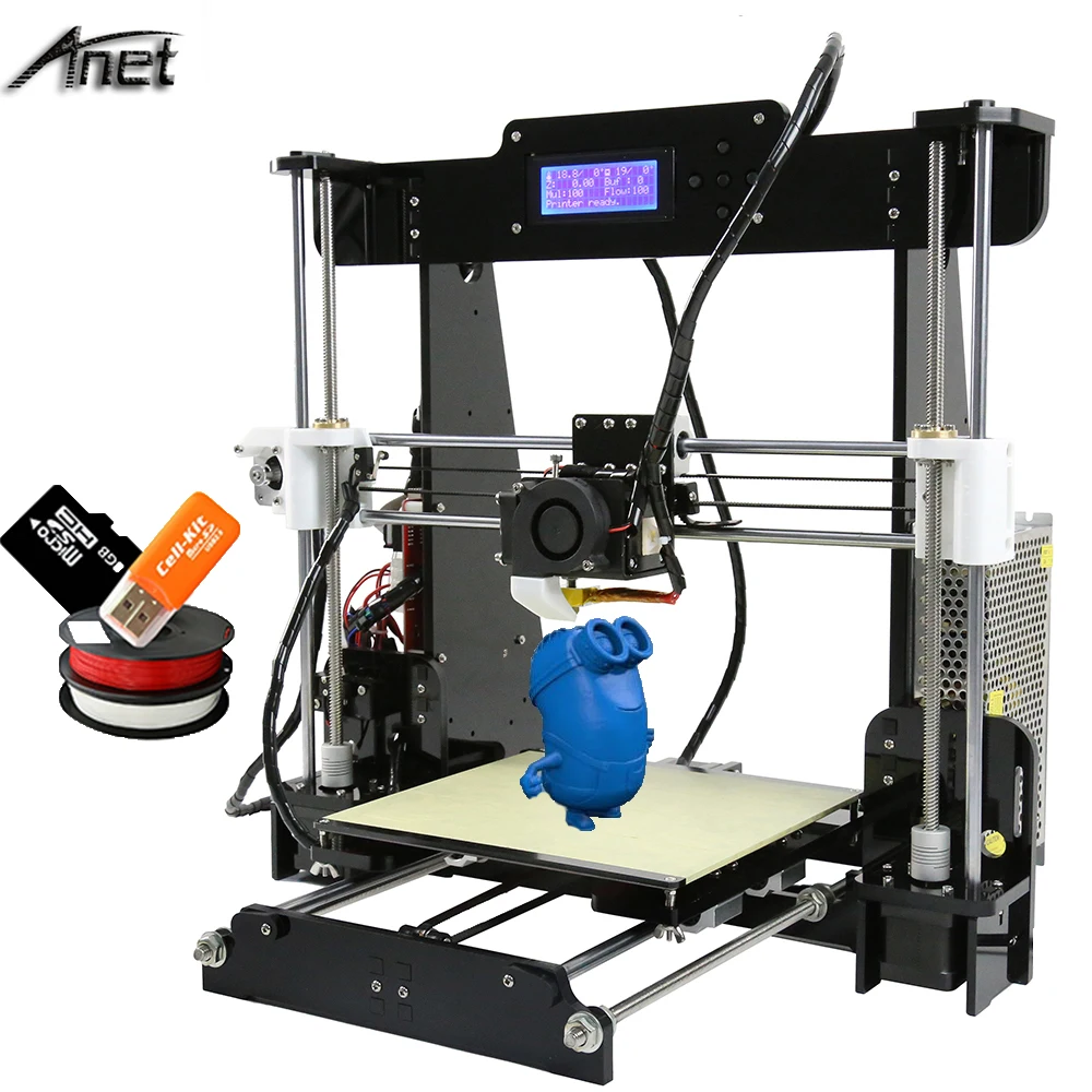  2017 New!! Auto Level&Normal A8 Reprap Prusa i3 DIY 3D Printer Kit with Filament SD Card Video ,LCD Tools Gift 