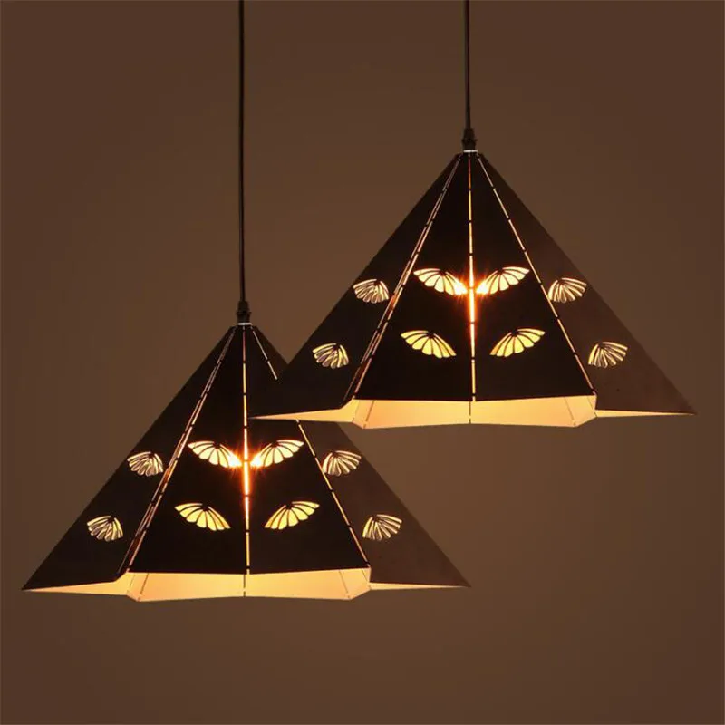 

Loft Style Flowers Geometry Dining Room Pendant Lights Vintage Iron Cafe Light Bar Lights D420MM Free Shipping