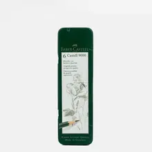 Карандаш для рисования и набросков из графита Faber Castell 6 9000, 6 штук, Германия, HB/B/2B/4B/6B/8B