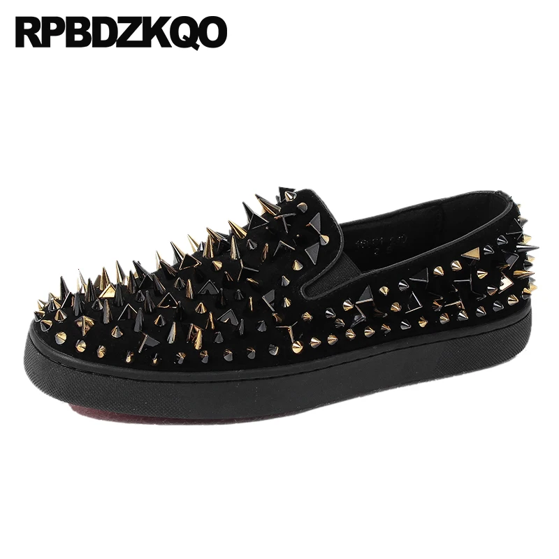 rouge Rouge Boucles bleu Italie Nubuck Skate Parti Transitoire Creepers Métal Cuir Suede Noir Rivet Plate Italien Bleu Noir Bal Hommes Pissenlit De En forme Chaussures dQCthrs