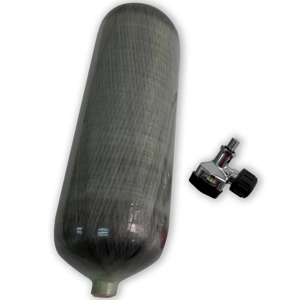 Acecare Design Style 9L 4500psi CE Certificated SCBA Tank Carbon Fiber Cylinder Small Composite Bottle PCP Cylinder with Valve