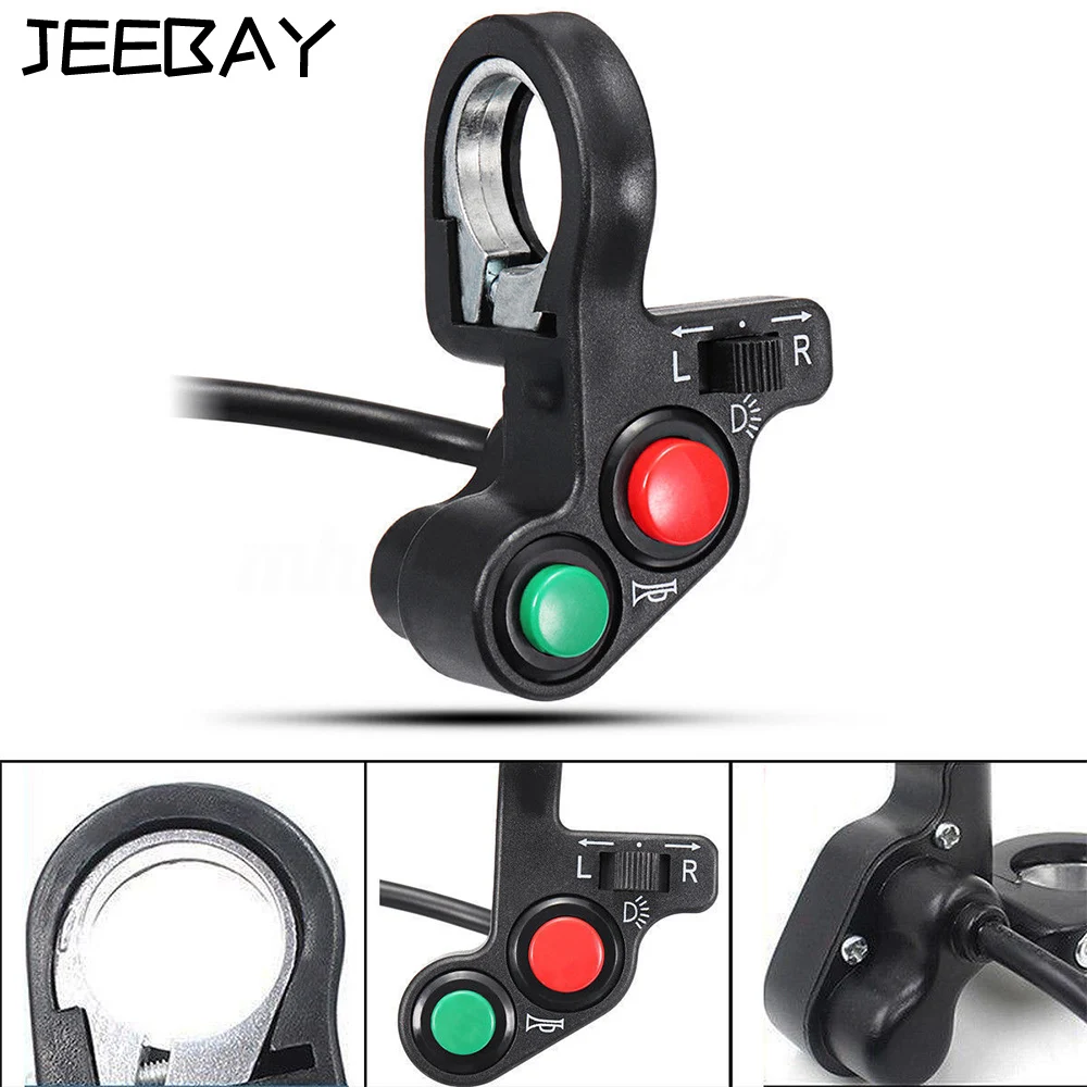 

7/8 On Off Switch Button Handlebar Horn Signal Light lamp Button Connector For Motorcycle Motorbike motocross racing Accessories