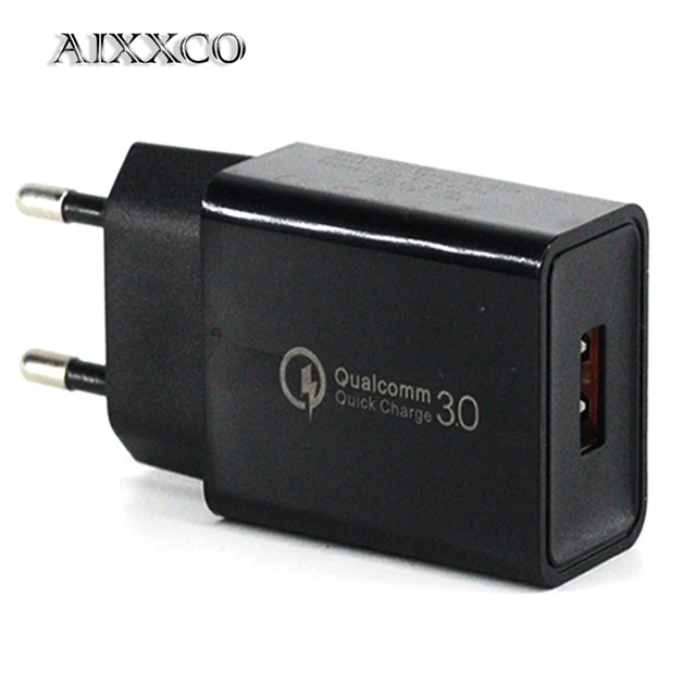 AIXXCO 18W Quick Charge 3.0 Fast Mobile Phone Charger EU Plug Wall One USB Charger Adapter