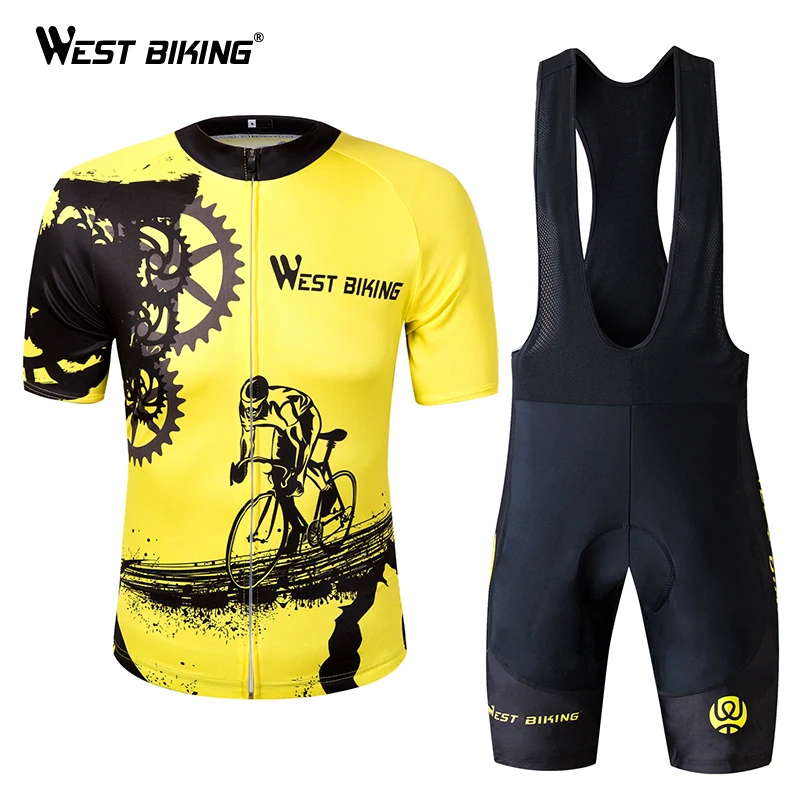 WEST BIKING, летняя мужская одежда для велоспорта, дышащая, горный велосипед, одежда для велоспорта, Ropa Ciclismo, быстросохнущая одежда для велоспорта, комплекты из Джерси