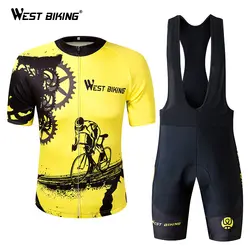 WEST BIKING Лето Для мужчин Велосипедная форма дышащая Mountian MTB велосипед одежда Ropa Ciclismo Quick-Dry Велоспорт Джерси комплекты