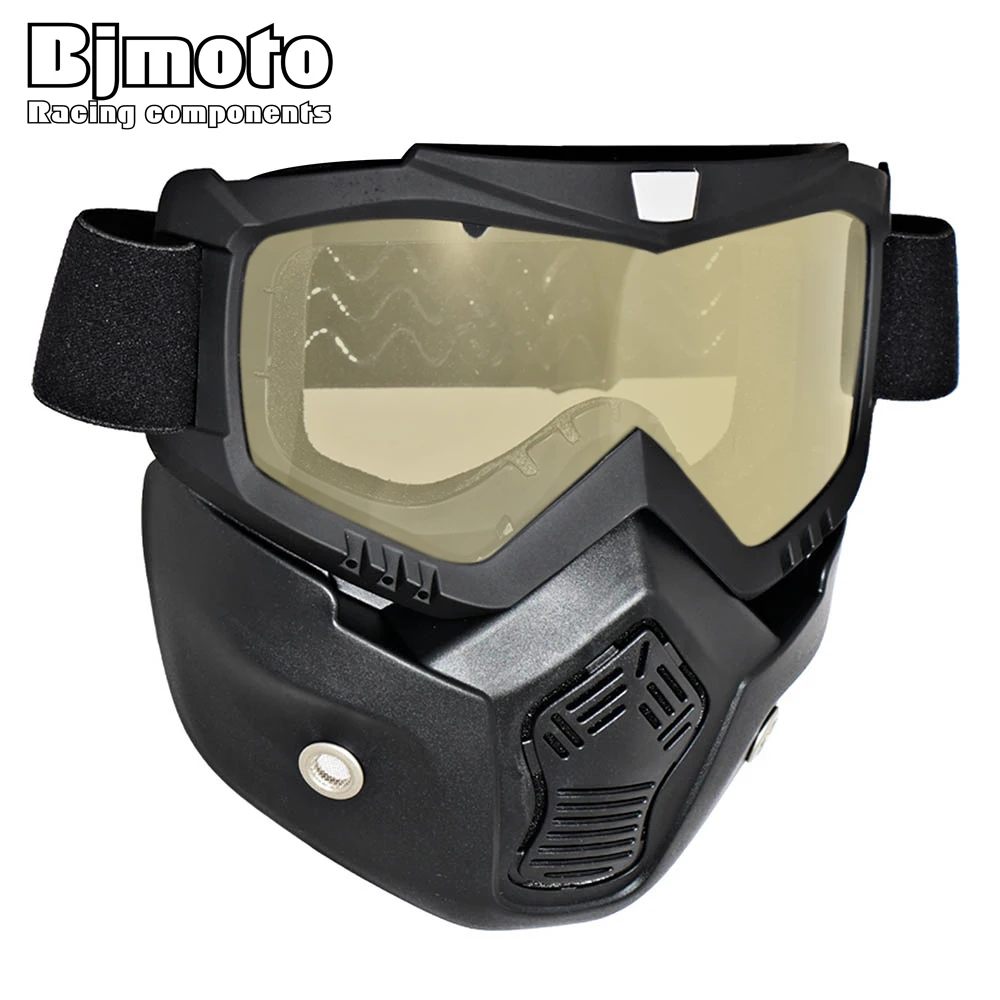 

New Motorcycle Face Mask Dust Mask With Detachable Goggles And Mouth Filter for Modular for Open Face Moto Vintage Helmets