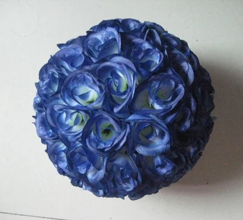 

SPR 25cm plastic center artificial flowers ball-rose kissing ball 15pcs/lot,more color,more size available