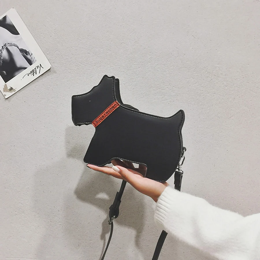 

Personality Creative Dog Shaped Shoulder Bags Women Hand Bag Casual Pu Leather Female Messenger Crossbody Bags Cute Party Bag