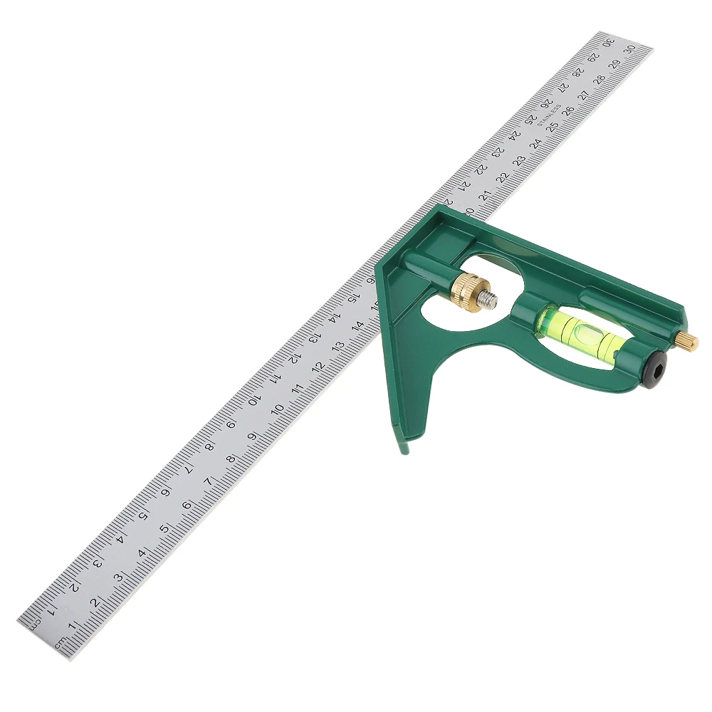 12 Combination Carpenters Square Speed Square Slide Rule Right Angle Ruler with Bubble Level 