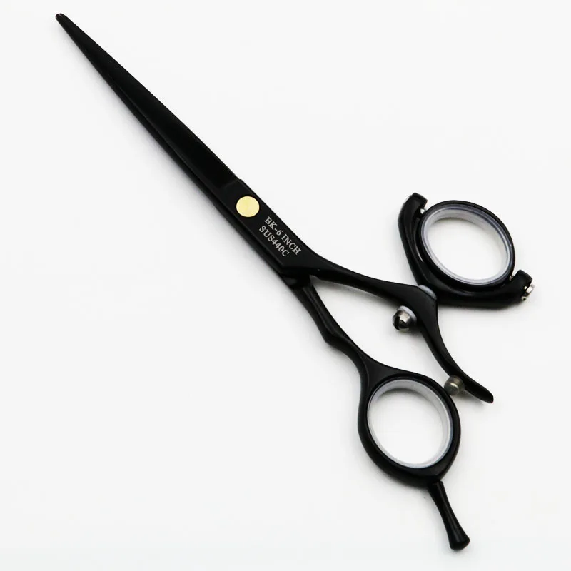 Tesoura de Corte + Tesoura de Desbaste Cavaleiro Preto Profissional Cabeleireiro Tesoura Anel Rotativo 6 Polegada 2 Peças Conjunto 6 Cheap Tesouras de cabelo