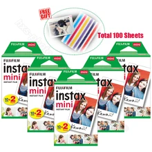 100pcs Genuine Fujifilm Instax Mini 9 Instant White Film for 9 7s 8 10 20 25