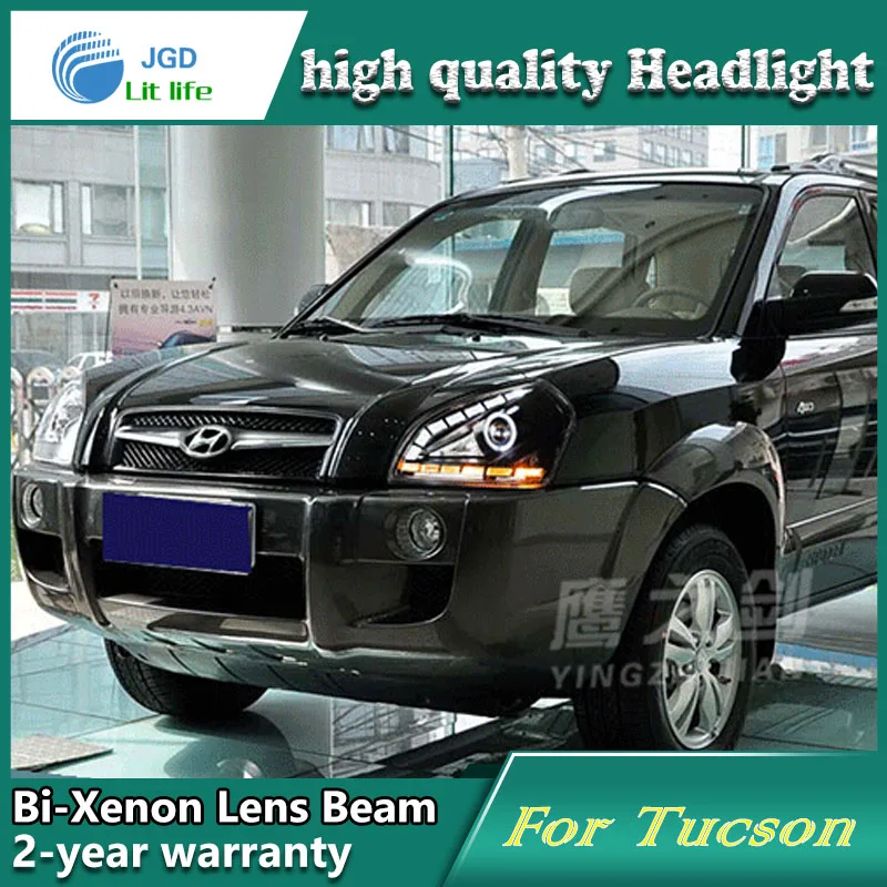 

high quality Car styling case for Hyundai Tucson 2005-09 Headlights LED Headlight DRL Lens Double Beam HID Xenon Car Accessories