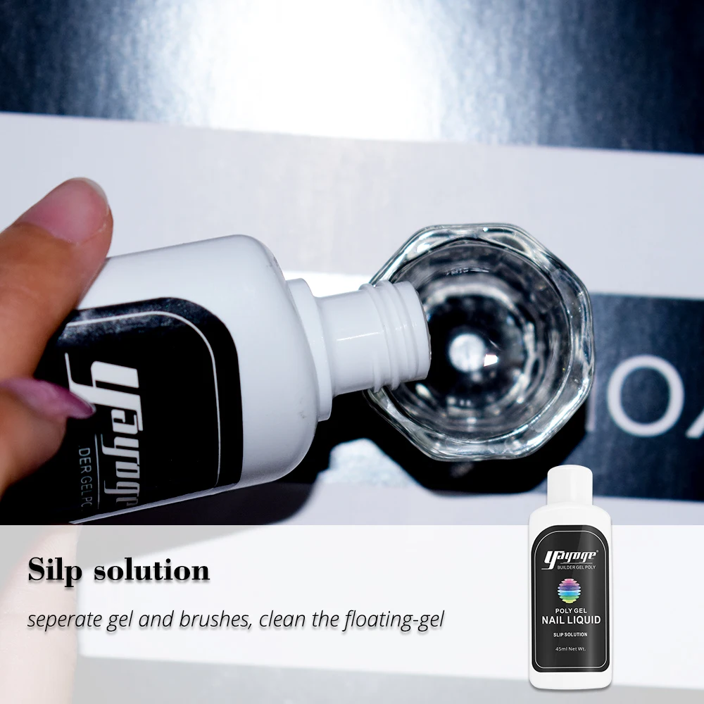 yayoge 45ml polygel slip solution Nail Liquid Permanent Liquid Slip Solution Effortlessly glides gel polish soak 3