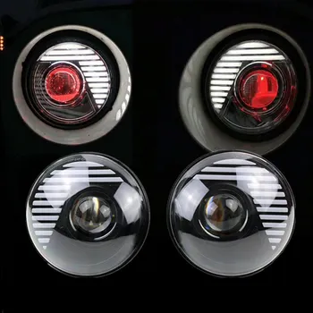 

7" Round H4 45W LED Headlight Sealed Beam Assembly Plug in Play Red Demon Eye DRL Projector LED Headlights for Jeep JK 07-15