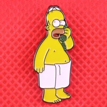 Simpson pin Que Você vai ter que falar QUE estou usando uma toalha emblema engraçado bonito dos desenhos animados broche de meme da internet pinos de cultura pop anime gif(China)