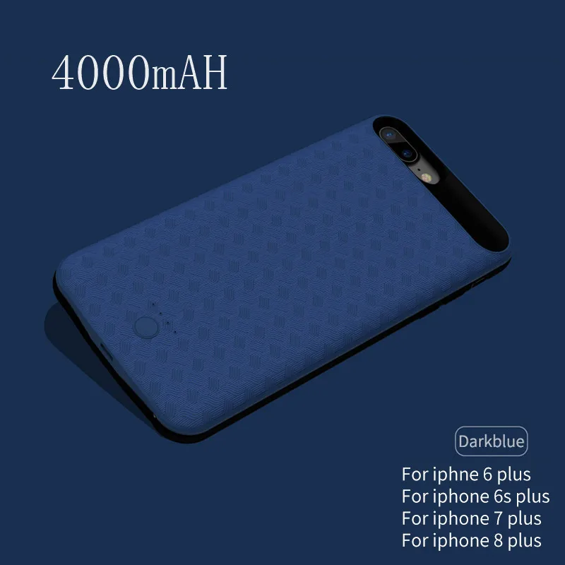 3000/4000 мАч Внешний аккумулятор для телефона для iphone 8 Plus чехол для зарядного устройства для iphone 6 6s 7 Plus чехол для зарядного устройства чехол для зарядки - Цвет: Blue for 6 7 8 plus