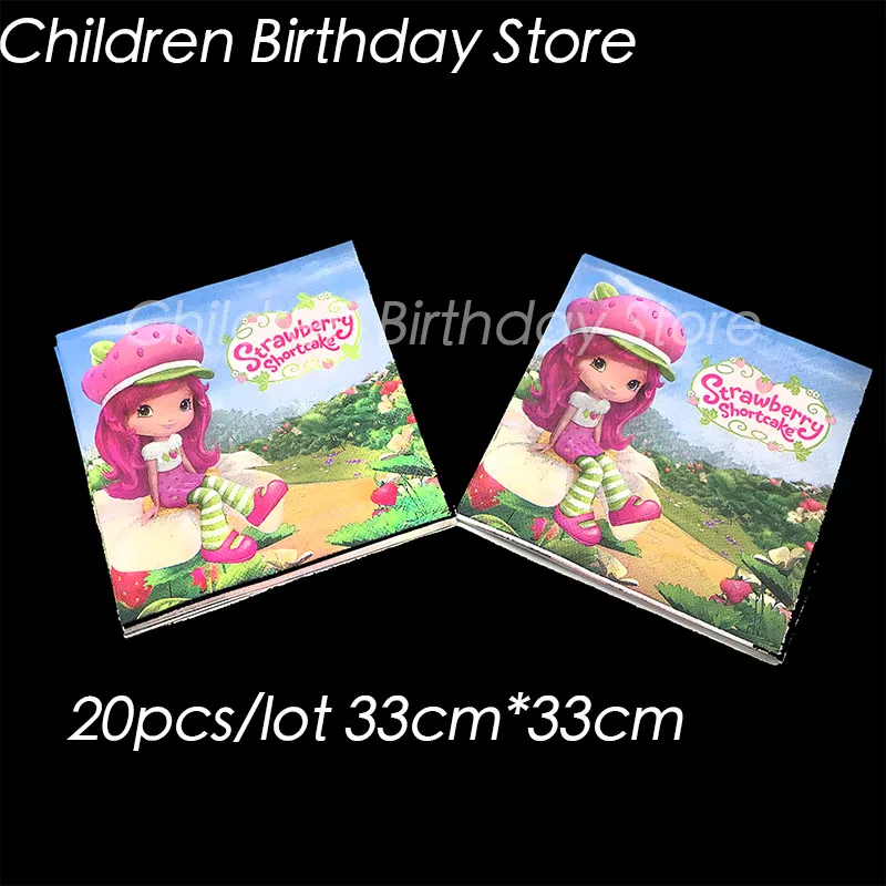 

20pcs/pack Strawberry Shortcake disposable napkins Strawberry Shortcake birthday party decorations Strawberry Shortcake napkins