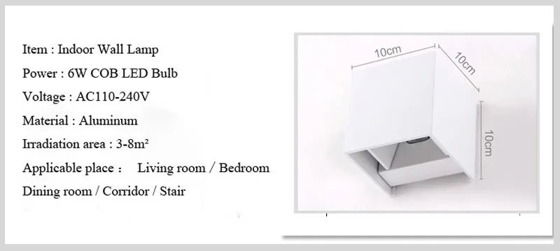 Современный светодиодный настенный светильник водонепроницаемый открытый настенный светильник s 6 Вт Светодиодный светильник вверх и вниз внутренний/открытый инженерный светильник для крыльца садовый светильник