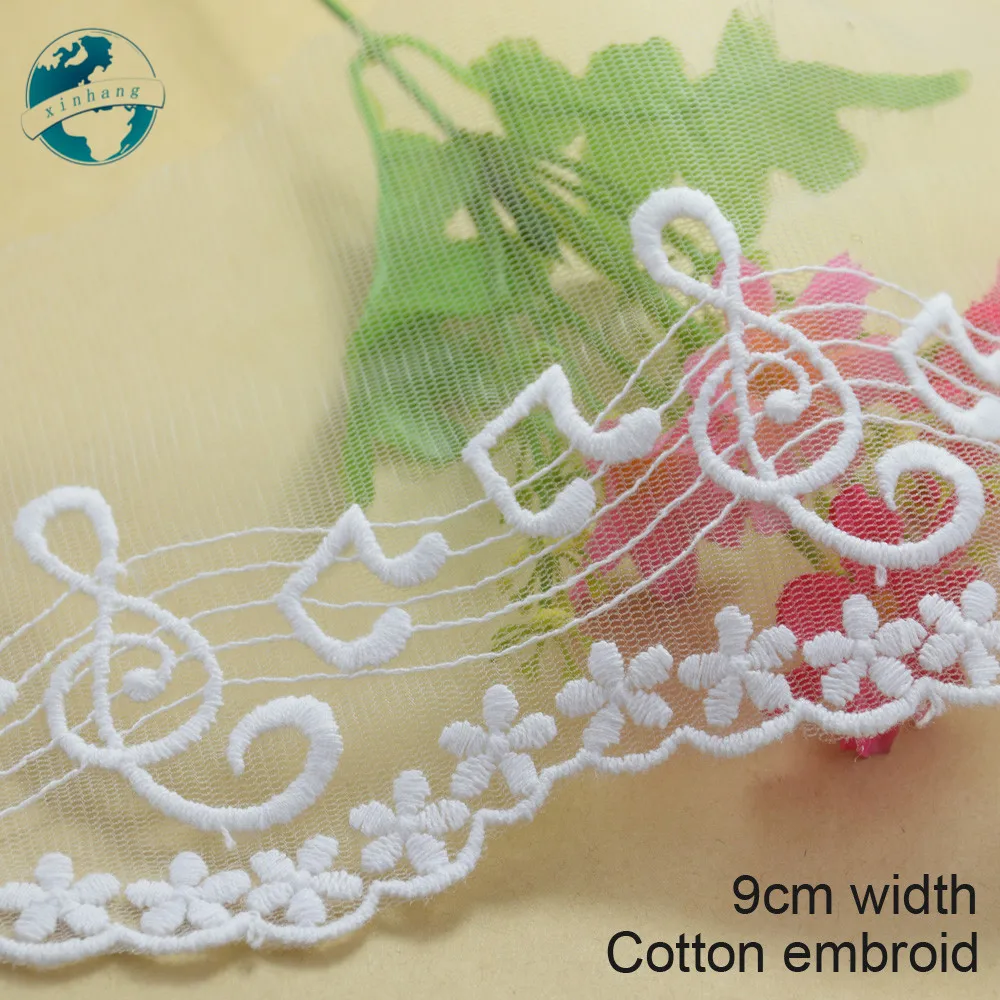 

10yards 9cm embroid elastic sewing ribbon guipure lace trim or fabric warp knitting DIY Garment Accessories free shipping#1805