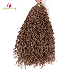 Золотой Красота 18 "Faux Locs кудряшки богиня Locs плетение волос крючком Locs синтетический Твист волос