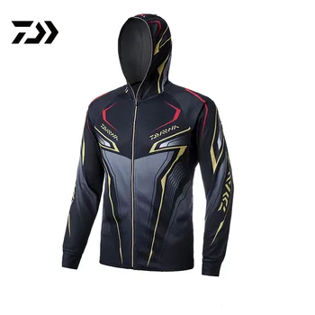 

New DAIWA Fishing Clothing Men Long Sleeve Quick Dry Fishing Shirts Outdoor Sports FIshing Clothes DAWA Hooded Fishing Jacket