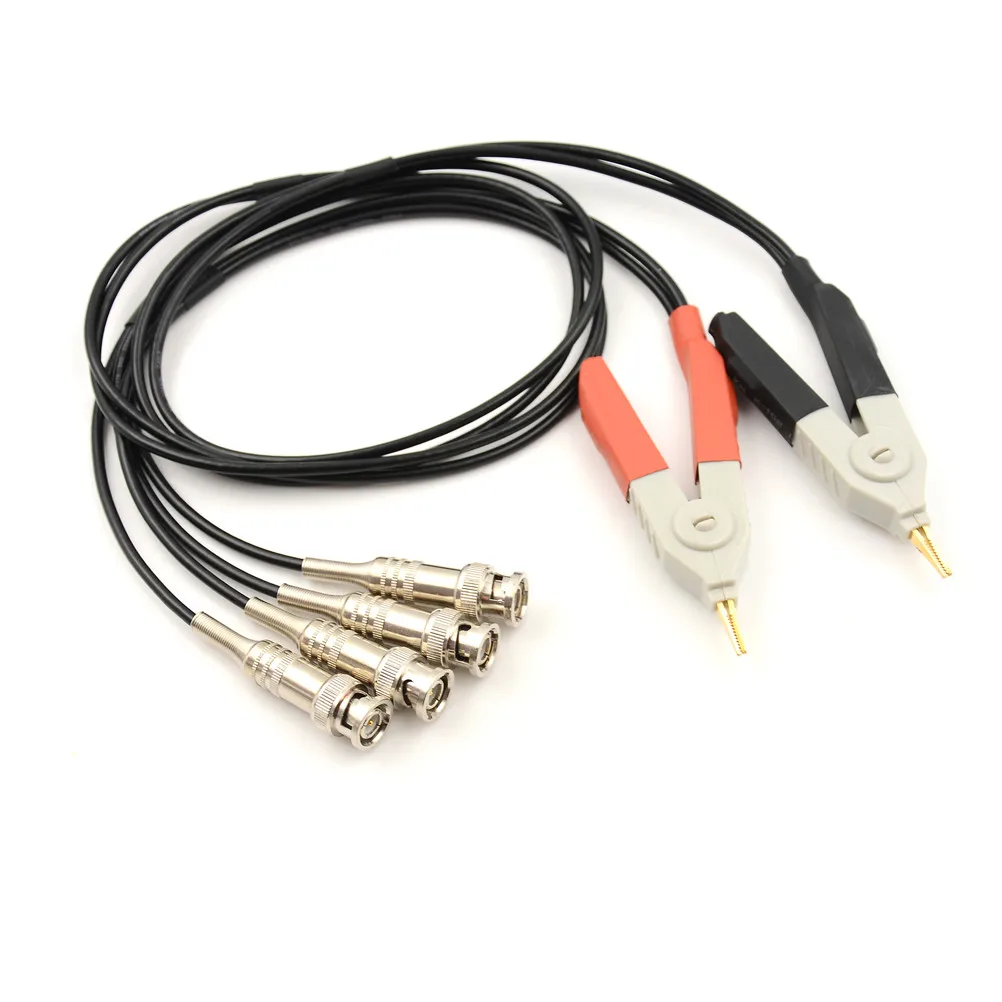 

1 Set Test Clip Lead / Clip Cable / Clamp Terminal For LCR Meter With 4 BNC Test Wires ( Include 2 Cable (red And Black))