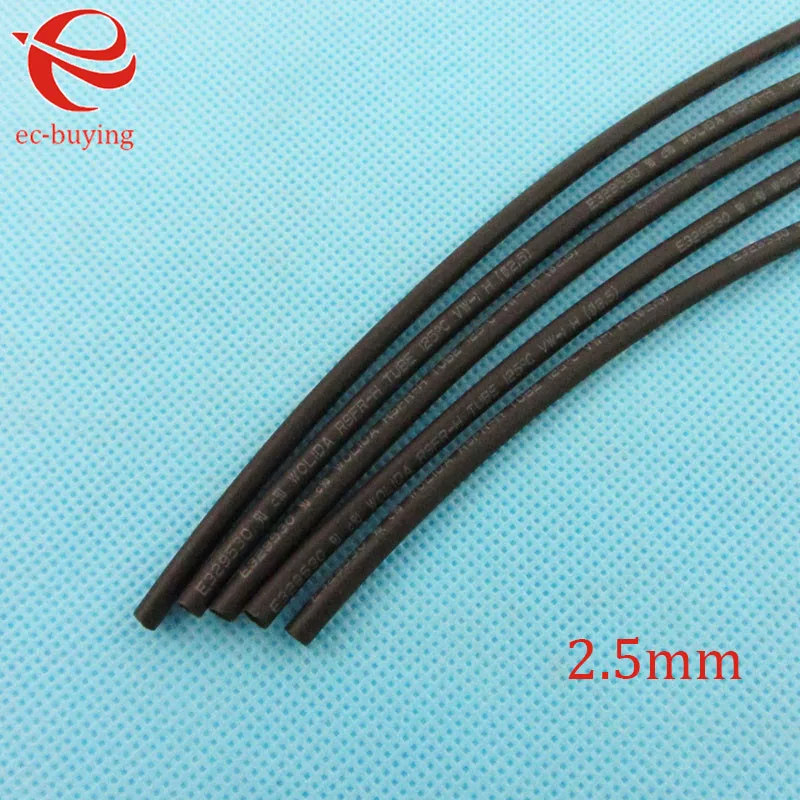 Heat Shrink Tube Black Tube Heat Shrink Tubing Diameter2 5mm Thermo Jacket Wire Wrap Insulation Materials