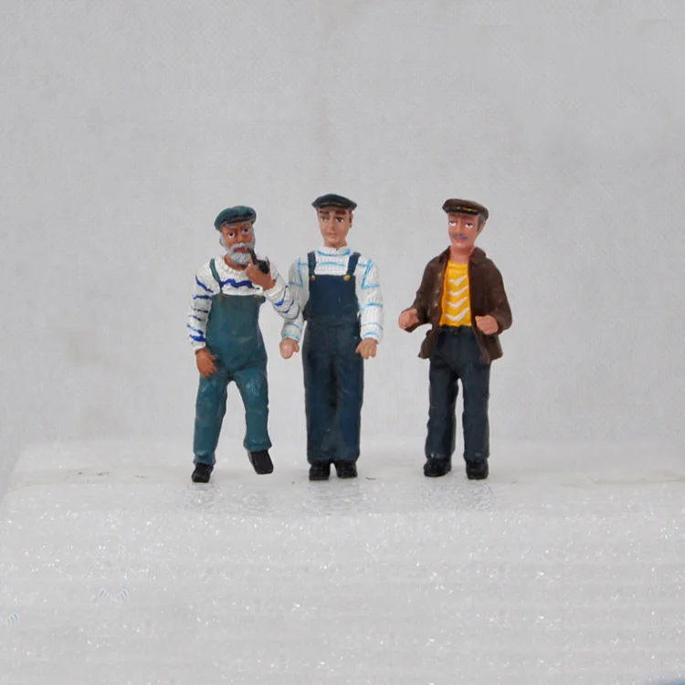 

3PCS Simulation Figure Man 64mm Mini Resin Sailor Figure for DIY Nautical Model Decoration Accessories