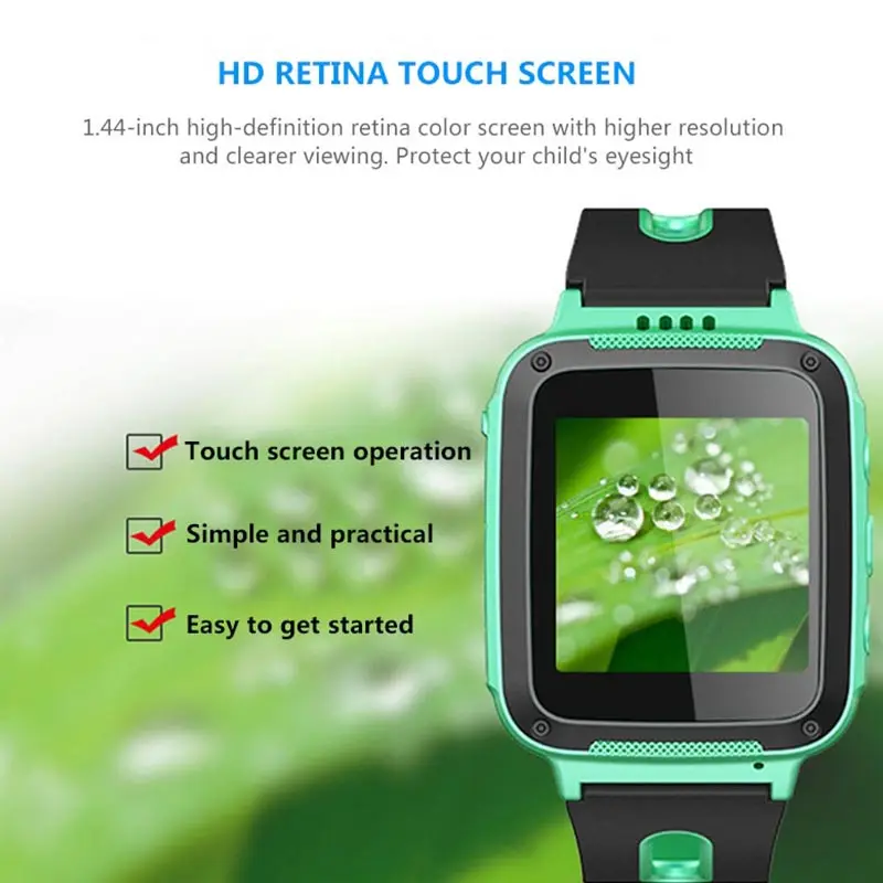  HATOSTEPED Kinder Smart Uhr Wasserdicht 144 zoll Farbe Touch Screen SOS Call GPS Location Finder Ki