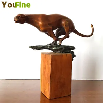 

Hot Designs bronze leopard sculpture Art Decoration Sculpture Bronze big cat Statue bronze leopard
