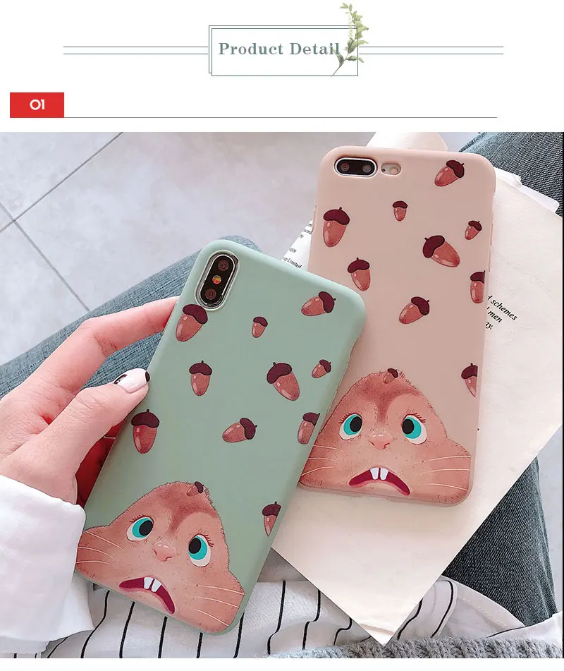 Matte Squirrel Phone Case For iPhone 6 7 8 Plus Case Cover Silicone Phone Cases For X XS 8Plus 10 XR Max 6s Cases Capinha Shell  (5)